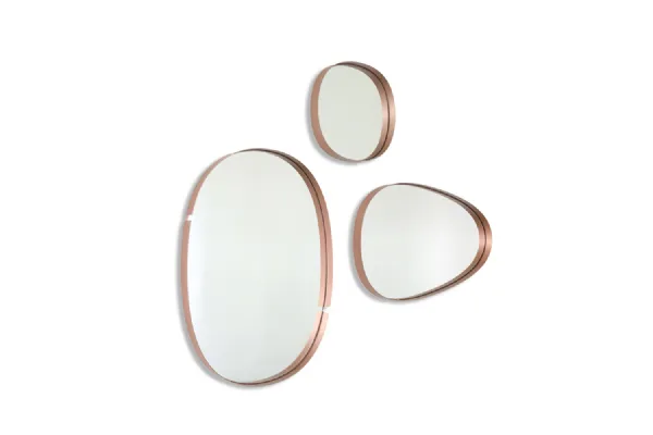 Specchio con cornice di design in metallo spazzolato Lumiere di Riflessi