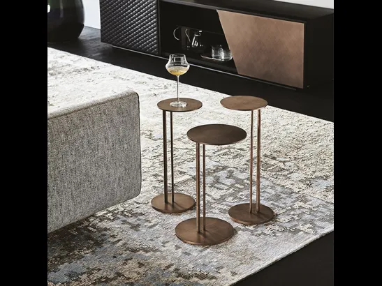 Tavolinoin acciaio Brushed Bronze Sting Brushed di Cattelan Italia