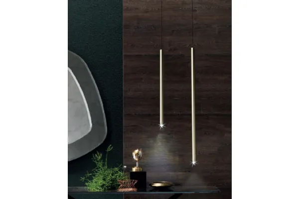 Lampada a sospensione con 3 tubolari Shangai X3 di Riflessi