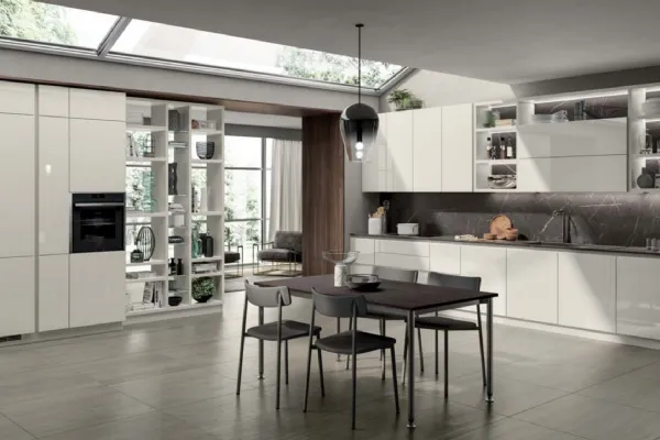 Cucina Moderna lineare in vetro laccato lucido Liberamente 02 di Scavolini