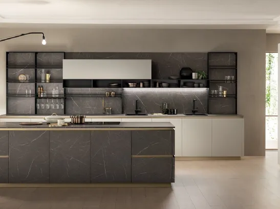 Cucina Design in laminato con isola Delinea 01 di Scavolini