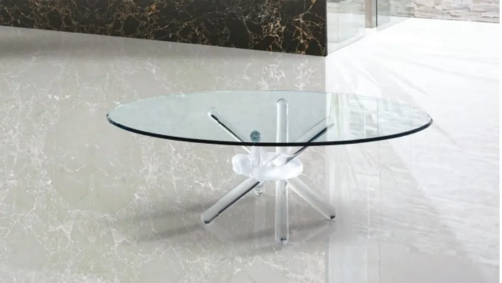 Tavolino in vetro con base in vetro di Murano Arlequin 40 di Reflex