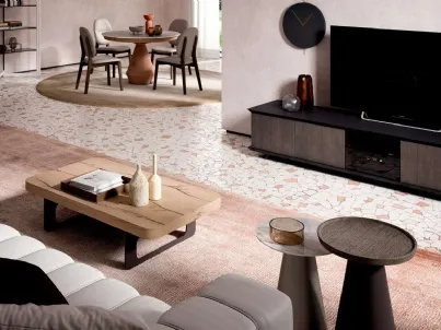 Tavolino multifunzione Bell in legno con base in metallo di Ozzio