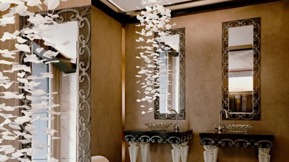 Specchio classico Casanova con cornice in vetro di Murano di Reflex