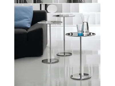 Tavolino con base e top in acciaio inox Gliss di Cattelan Italia