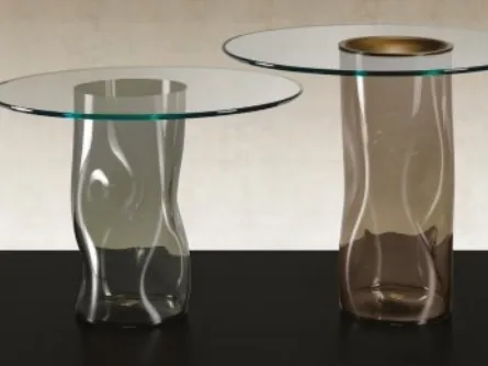 Tavolino in vetro con basamento in vetro di Murano Dandolo 40 di Reflex