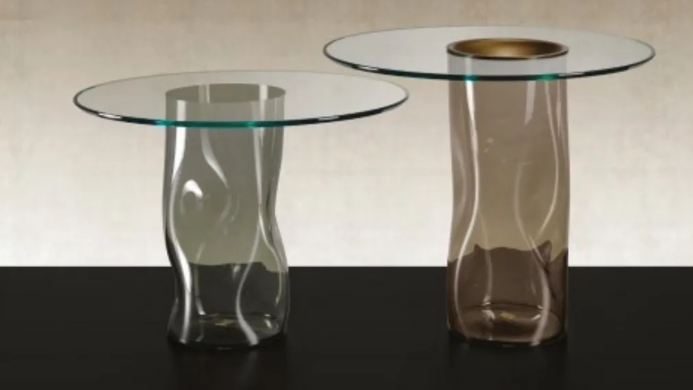 Tavolino in vetro con basamento in vetro di Murano Dandolo 40 di Reflex