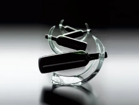 Portabottiglia in vetro curvato extrachiaro Eclisse di Reflex