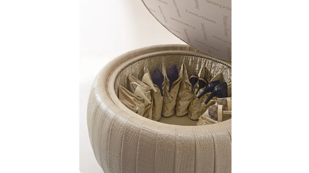 Pouf contenitore For You YPU01 con portascarpe di Ferretti e Ferretti