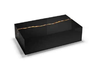 Tavolino in legno laccato Impact 40 con decoro in oro di Reflex