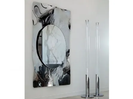 Specchio con cornice in acciaio Impact Supersilver di Reflex