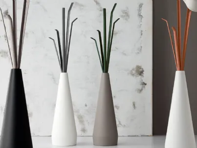 Appendiabiti Kadou con le sembianze di un vaso di fiori con base in polietilene e rami in metallo di Bonaldo