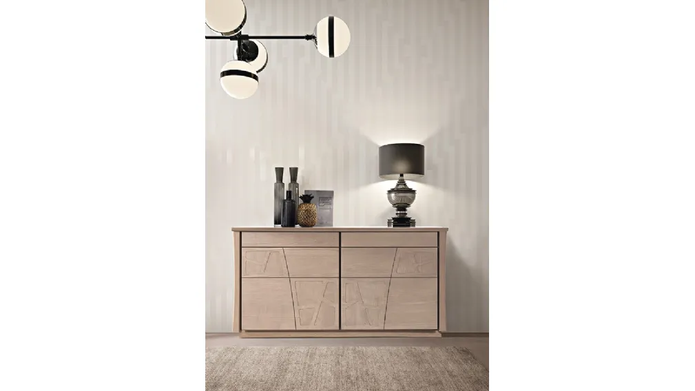 Credenza contenitore Motivi CR2MOLZ in legno finitura Cipria di Ferretti e Ferretti