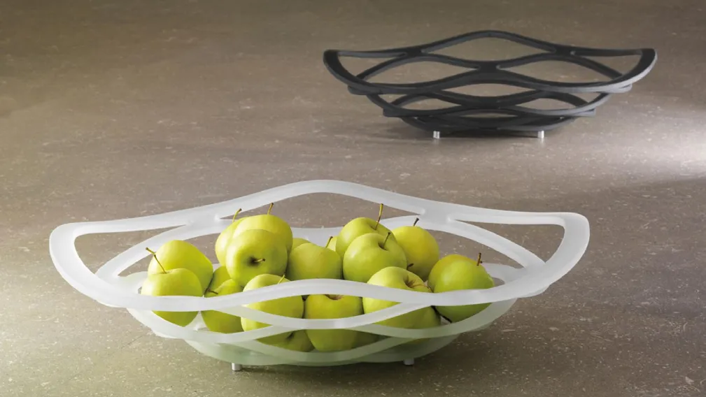 Portafrutta di design in vetro curvato Neolitico di Reflex