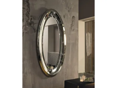 Specchio Aqua con cornice in cristallo specchiante di Riflessi