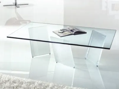 Tavolino rettangolare in vetro Tango di Reflex