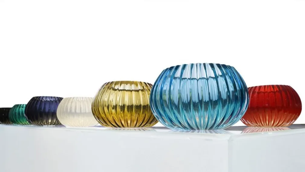 Vasi in vetro di Murano Rigati disponibili in vari colori di Reflex