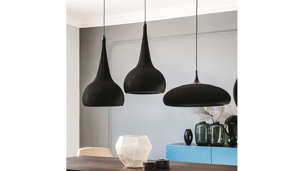 Lampada a sospensione con rivestimento in maglia Byblos di Cattelan Italia