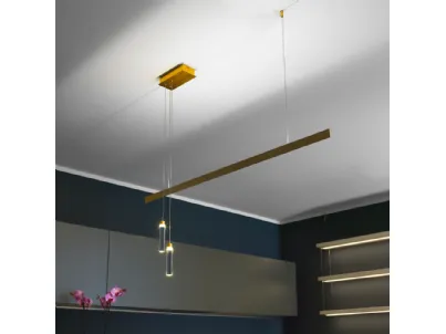 Lampada a sospensione in acciaio, alluminio e plexiglass Funambulist ottone di Vivida International