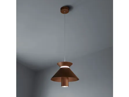 Lampada a sospensione in metallo marrone ossidato Hollyaudrey di Vivida International