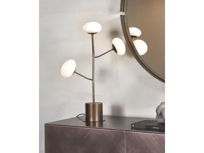 Lampada da Tavolo Ramy T in metallo con bulbi in vetro di Riflessi