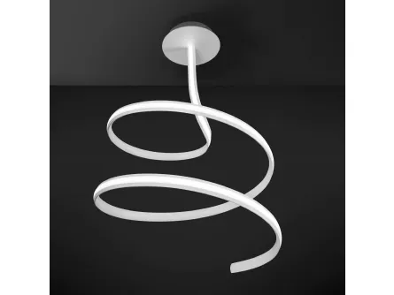 Lampada in alluminio e silicone come un nastro da ginnastica ritmica Ribbon di Vivida International