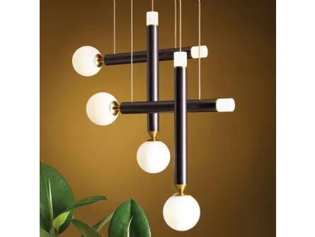 Lampada a sospensione con design ispirato agli anni 70 Seventy 4 di Vivida International
