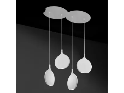 Lampada in alluminio bianco composto da gocce pendenti Smash di Vivida International