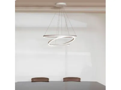 Lampada a sospensione con forma a spirale in alluminio bianco Hurricane Vivida International