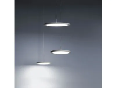 Lampada a sospensione in metallo con tre dischi luminosi Mystery di Vivida International
