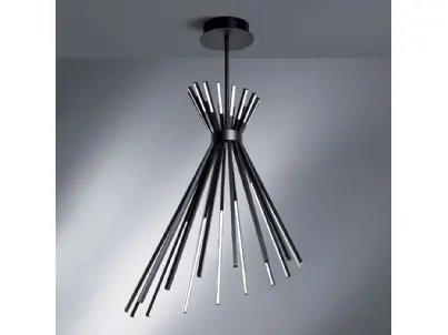 Lampada a sospensione formata da barrette luminose Tipi di Vivida International