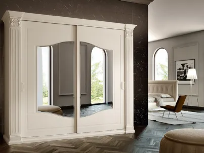 Armadio con inserti a specchio Pitti 02 di Ferretti e Ferretti
