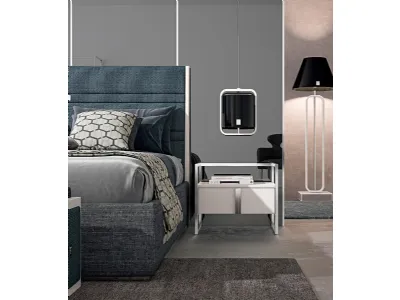 Comodino For You YCD01 in laccato Bianco e struttura in metallo di Ferretti e Ferretti