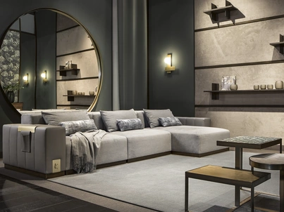 Divano con penisola Vietri di Cantori