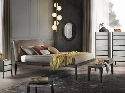 Letto Andrea Rovere Carbon con cuscino testata Econabuk di Olivieri