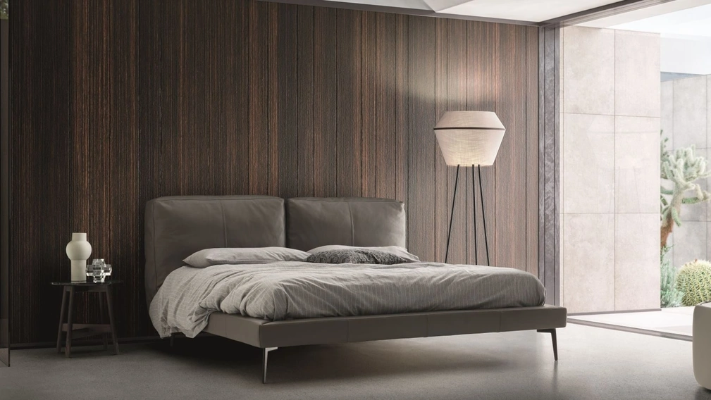 Letto matrimoniale in pelle Sound di Ditre Italia