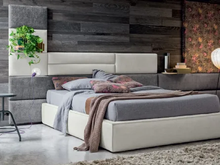 Letto matrimoniale in tessuto Sommier di Felis