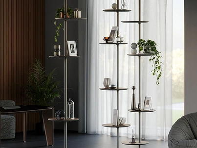 Libreria freestanding Address in acciaio e legno di Cattelan Italia