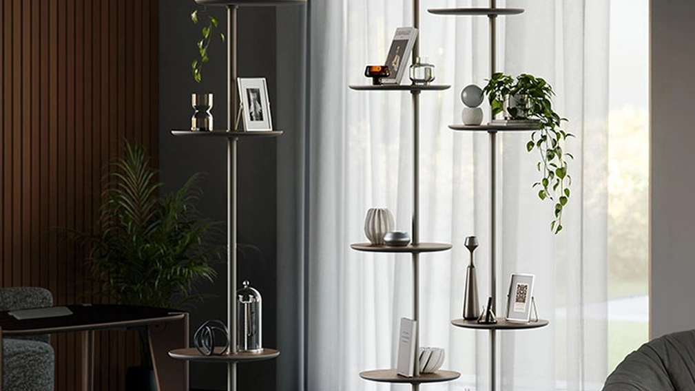 Libreria freestanding Address in acciaio e legno di Cattelan Italia