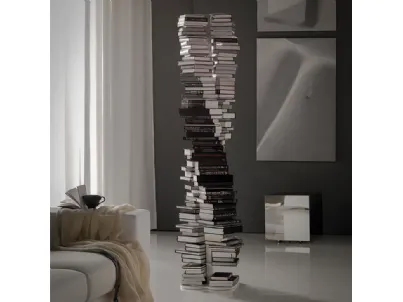 Libreria autoportante di design Dna a colonna con tredici ripiani in acciaio verniciato di Cattelan 