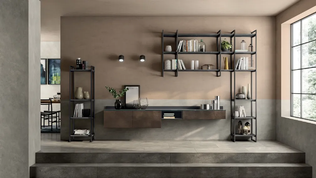 Libreria Living Liberamente sistema Metro di Scavolini