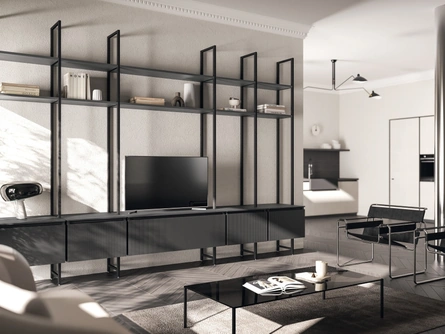 Libreria Living Mira Grigio Ferro di Scavolini