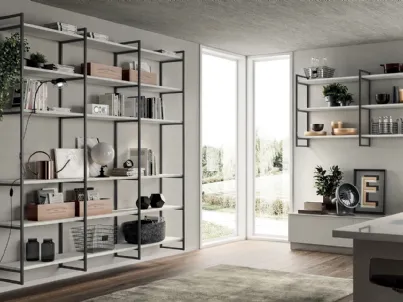 Libreria Living Sax sistema Metro di Scavolini