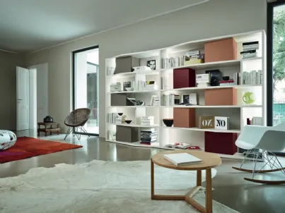 Libreria Modo M6C87 in laccato opaco di Sangiacomo