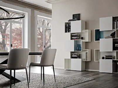 Libreria a muro Piquant in MDF bianco di Cattelan Italia