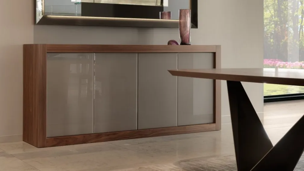 Madia Avantgarde Credenza Luce in vetro effetto legno di Reflex