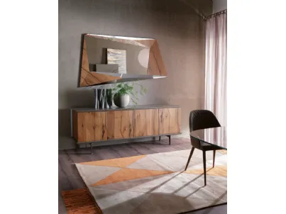 Madia in legno di Rovere vecchio con piedini in metallo Brera di Ozzio
