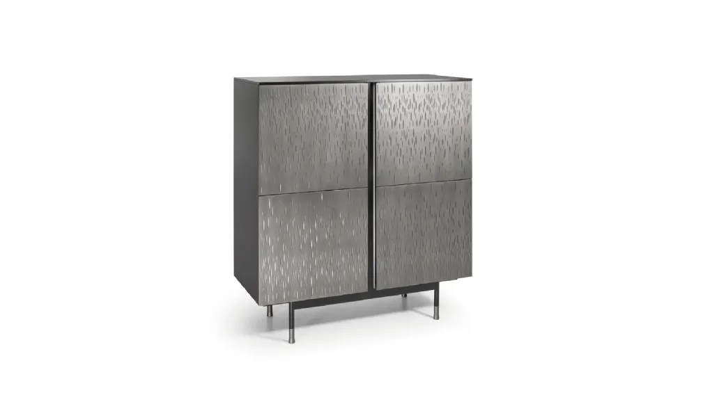 Madia Melody Rain Cabinet in legno rivestita in metallo di Cantori