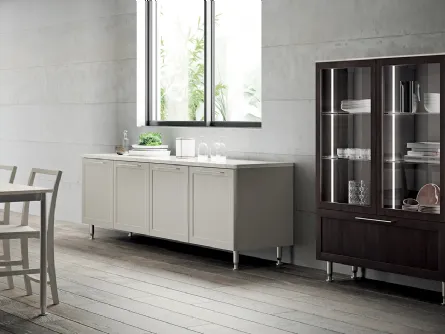 Madia Living Carattere in Laccato opaco Grigio Chiaro di Scavolini