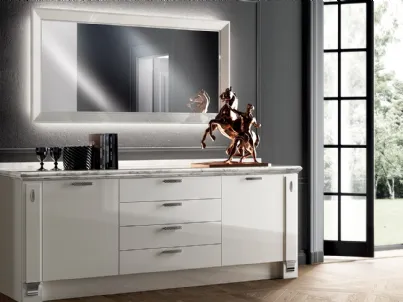 Madia Living Exclusiva in laccato Lucido Grigio Chiaro di Scavolini